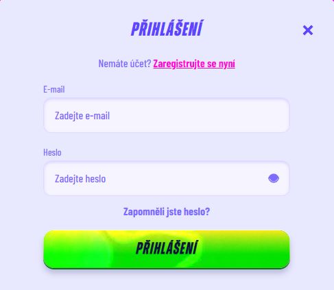 Přihlášení Funbet